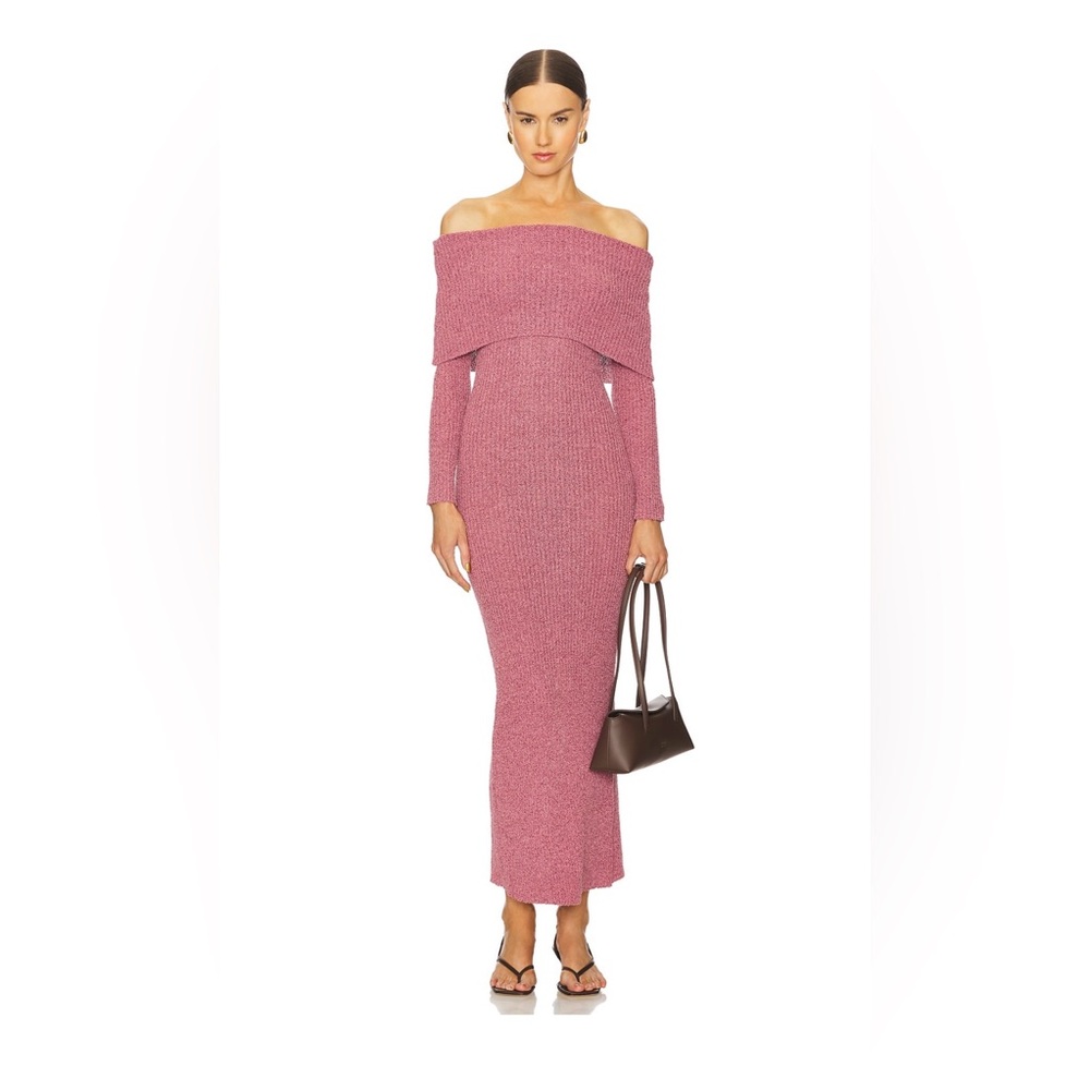 NWT Line & Dot Lenora Off-Shoulder Pink Maxi Dress - Size XS